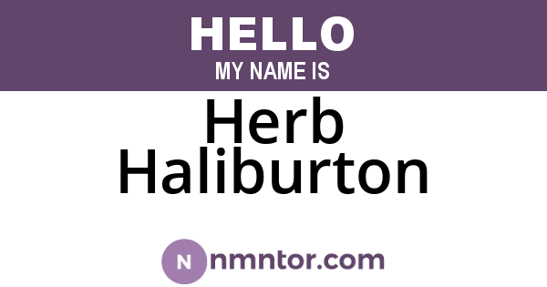 Herb Haliburton