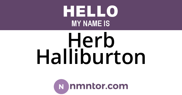 Herb Halliburton