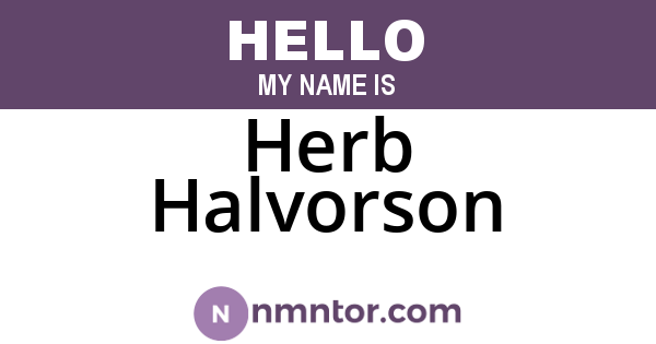 Herb Halvorson