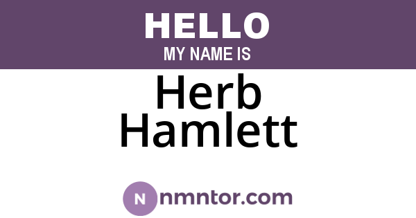 Herb Hamlett