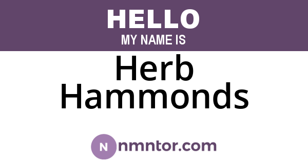 Herb Hammonds