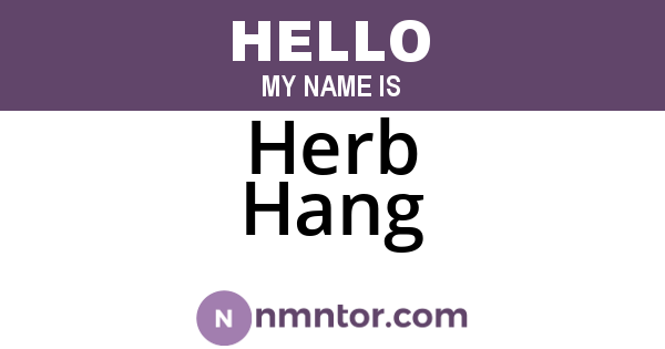Herb Hang