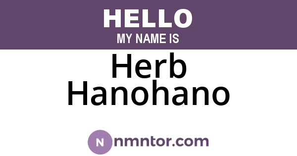 Herb Hanohano