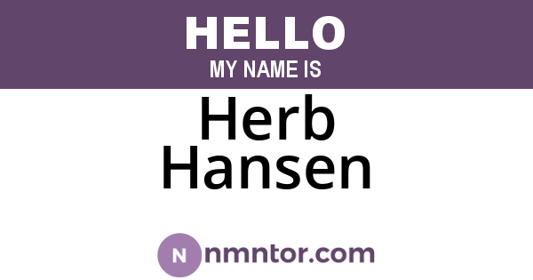Herb Hansen