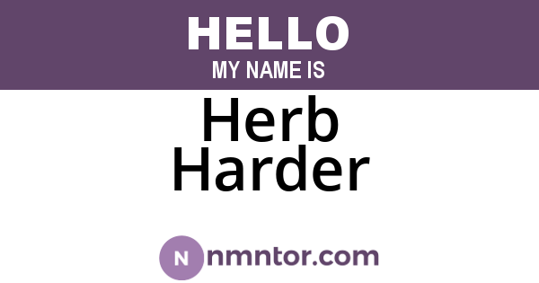 Herb Harder