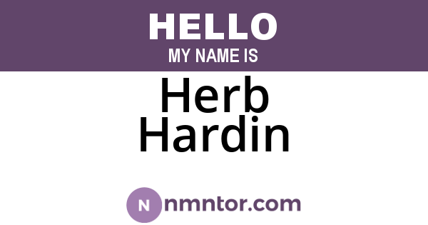 Herb Hardin