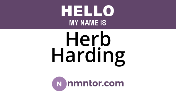 Herb Harding
