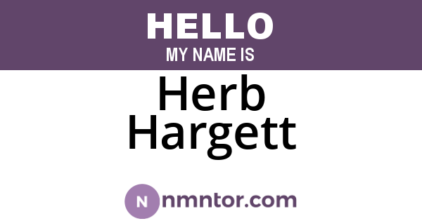 Herb Hargett
