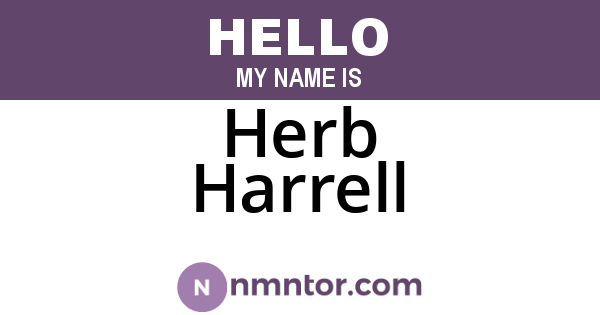 Herb Harrell