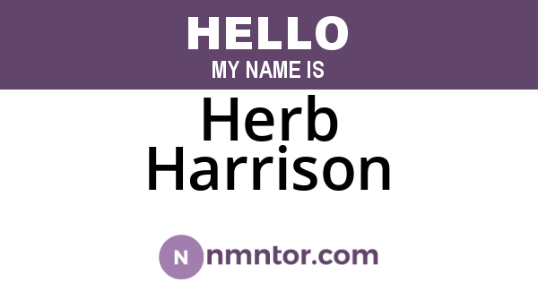 Herb Harrison