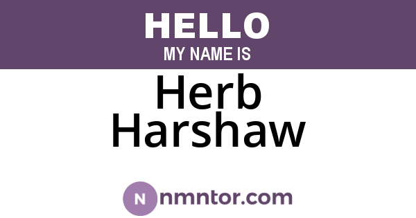Herb Harshaw