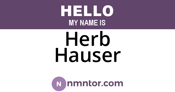 Herb Hauser