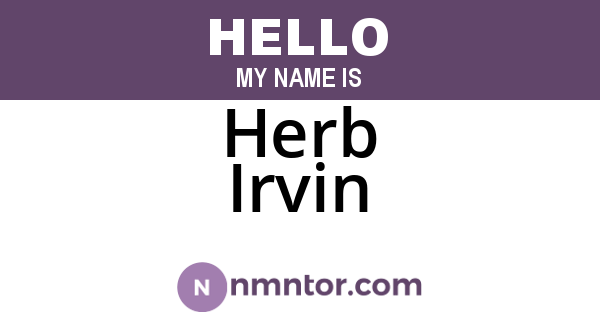 Herb Irvin