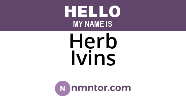 Herb Ivins