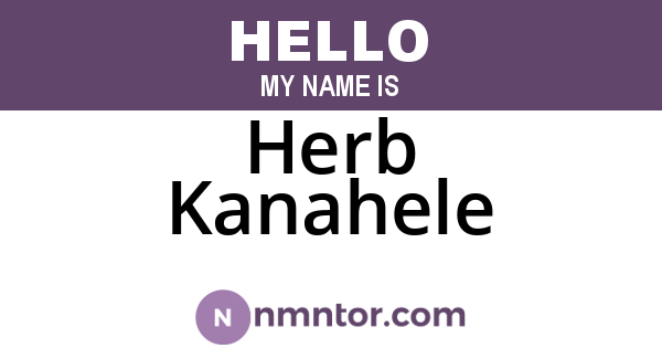 Herb Kanahele