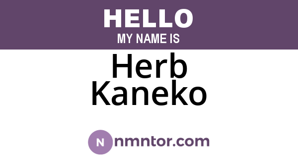 Herb Kaneko