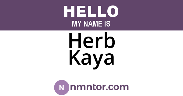 Herb Kaya