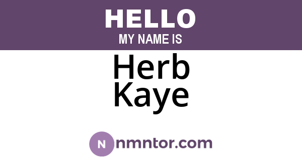 Herb Kaye