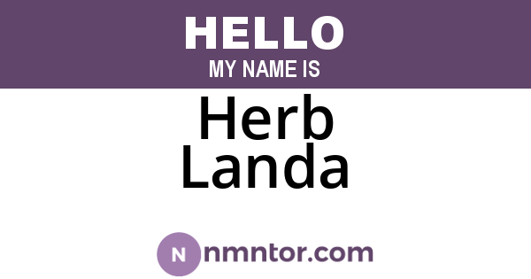 Herb Landa