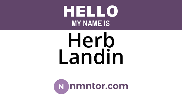 Herb Landin
