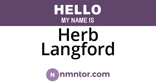 Herb Langford
