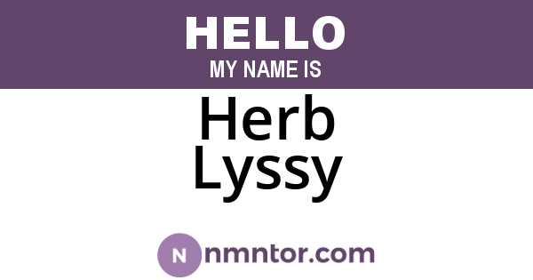 Herb Lyssy