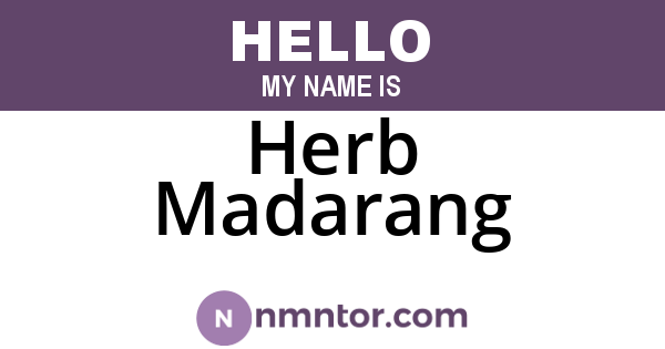 Herb Madarang