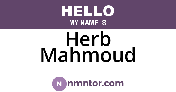 Herb Mahmoud