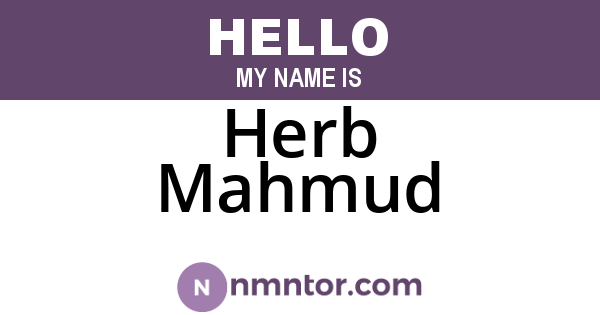 Herb Mahmud