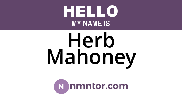 Herb Mahoney