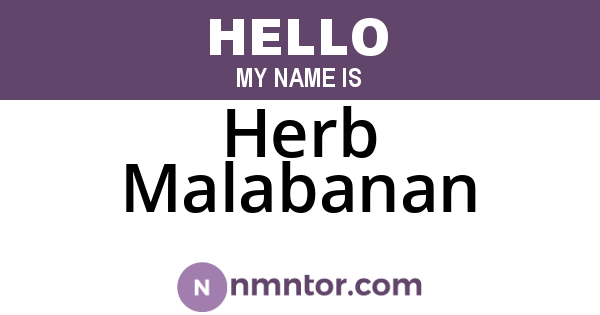 Herb Malabanan