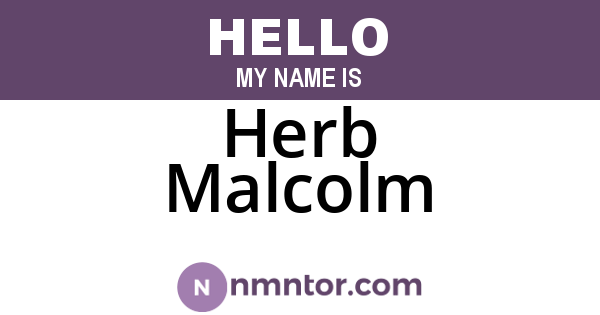 Herb Malcolm