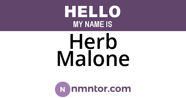 Herb Malone
