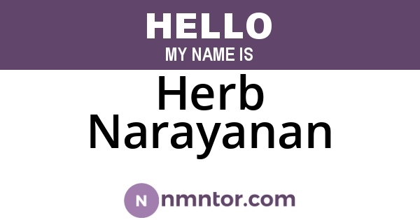 Herb Narayanan