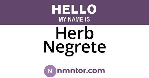 Herb Negrete