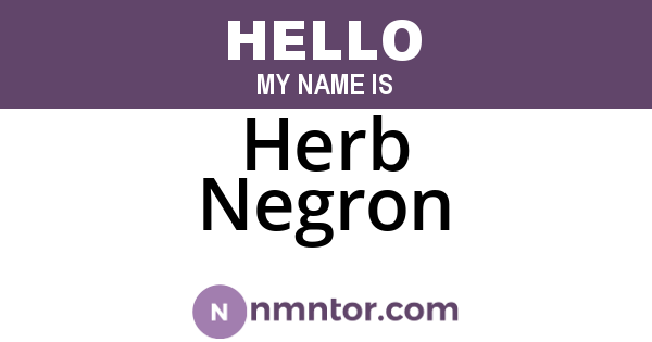 Herb Negron
