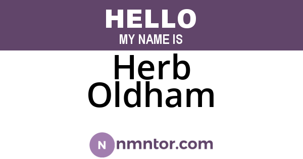 Herb Oldham