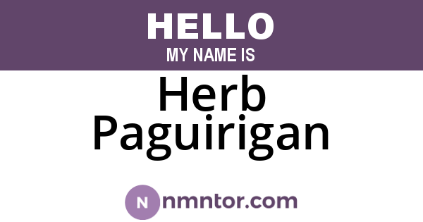 Herb Paguirigan