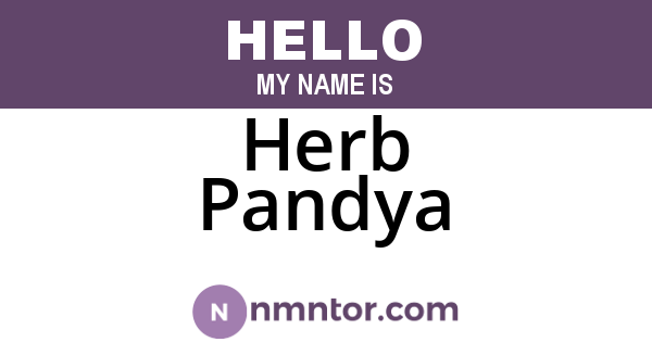 Herb Pandya
