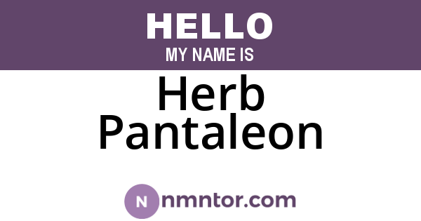 Herb Pantaleon