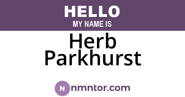 Herb Parkhurst
