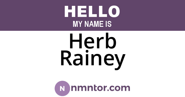 Herb Rainey