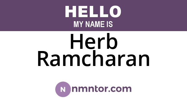 Herb Ramcharan