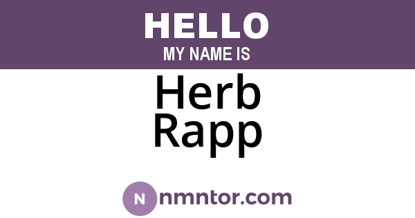 Herb Rapp