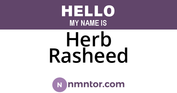 Herb Rasheed