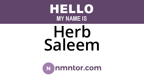 Herb Saleem