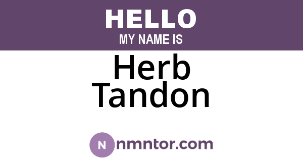 Herb Tandon