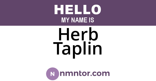 Herb Taplin