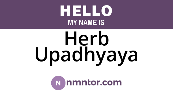 Herb Upadhyaya