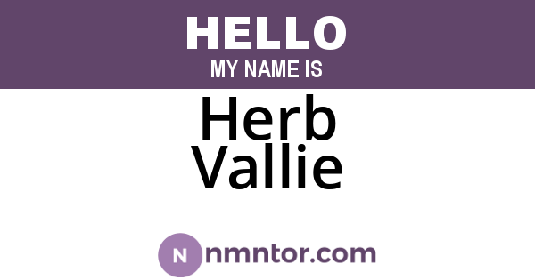 Herb Vallie